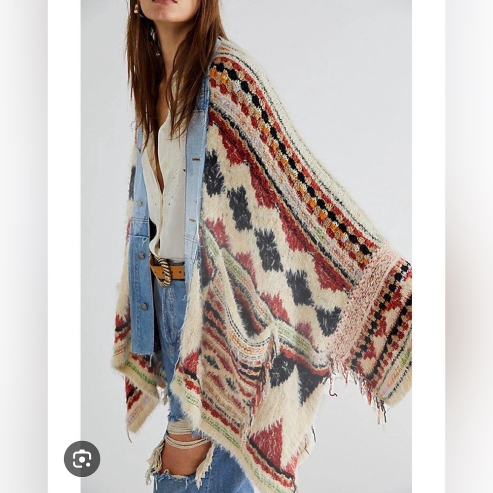 Free People Running Wild Poncho size M/L